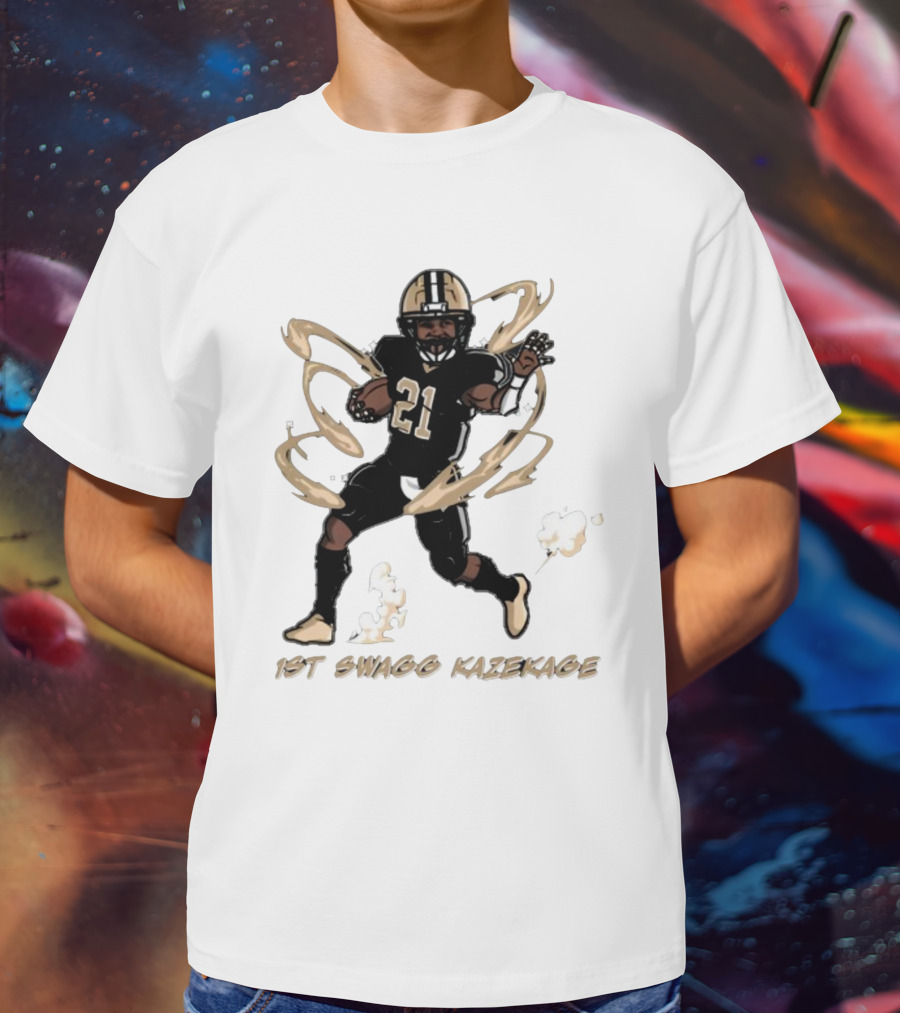 1St Swagg Kazekage Football Player Number 21 With Gold Aura T-Shirt