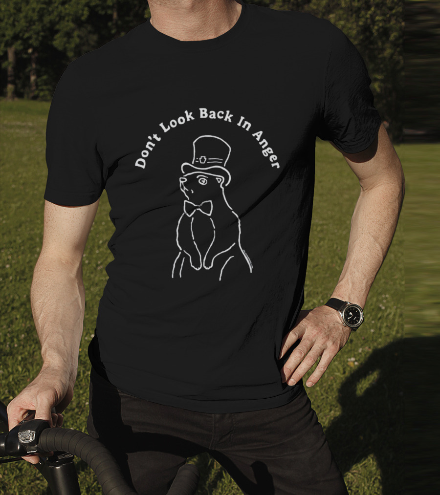 Don't Look Back In Anger Bear In Top Hat And Bow Tie T-Shirt