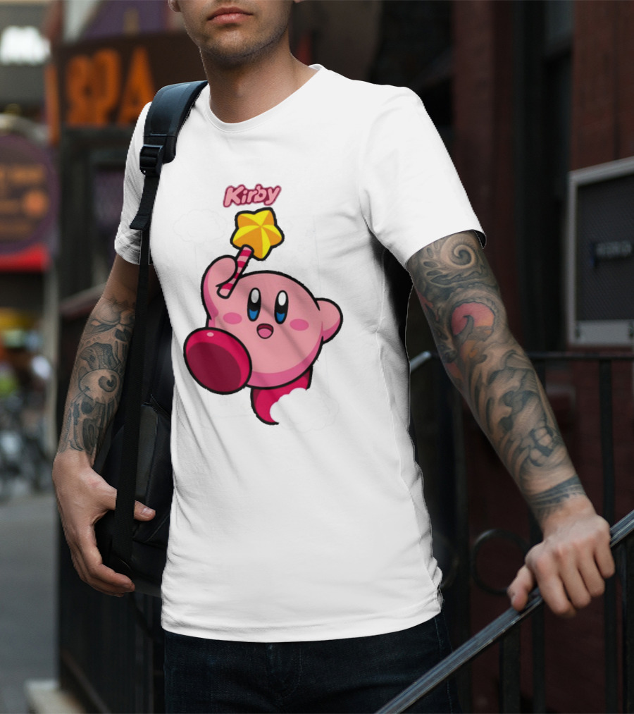 Kirby Main Character With Star Rod Gamestop Bioworld T-Shirt
