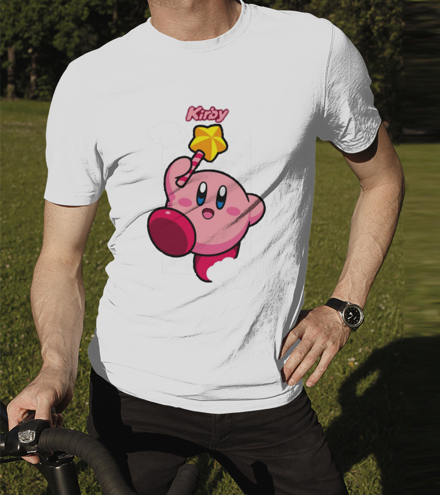 Kirby Main Character With Star Rod Gamestop Bioworld T-Shirt