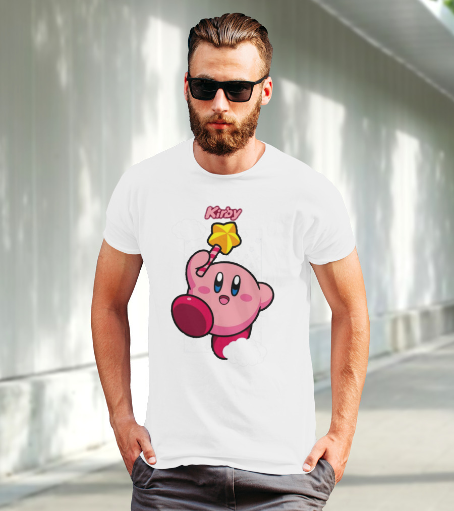 Kirby Main Character With Star Rod Gamestop Bioworld T-Shirt