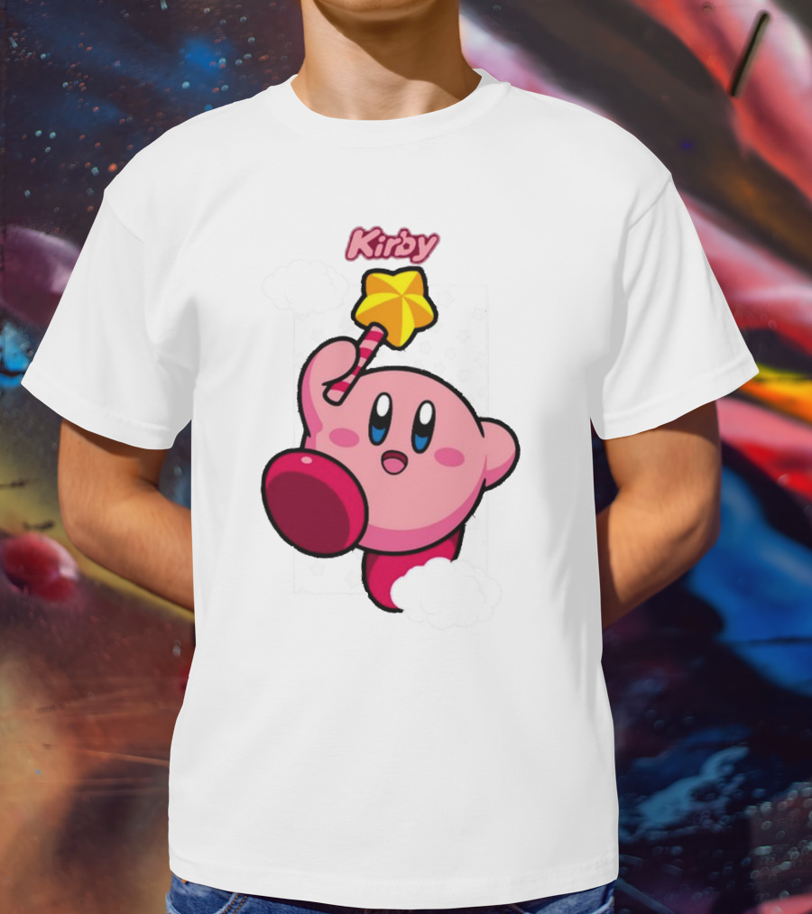 Kirby Main Character With Star Rod Gamestop Bioworld T-Shirt