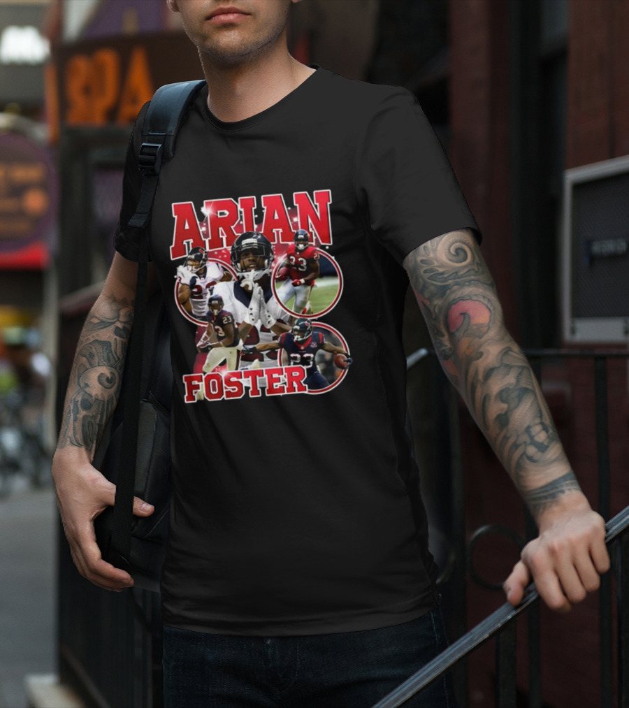 Macrodosing Arian Foster Football Collage T-Shirt