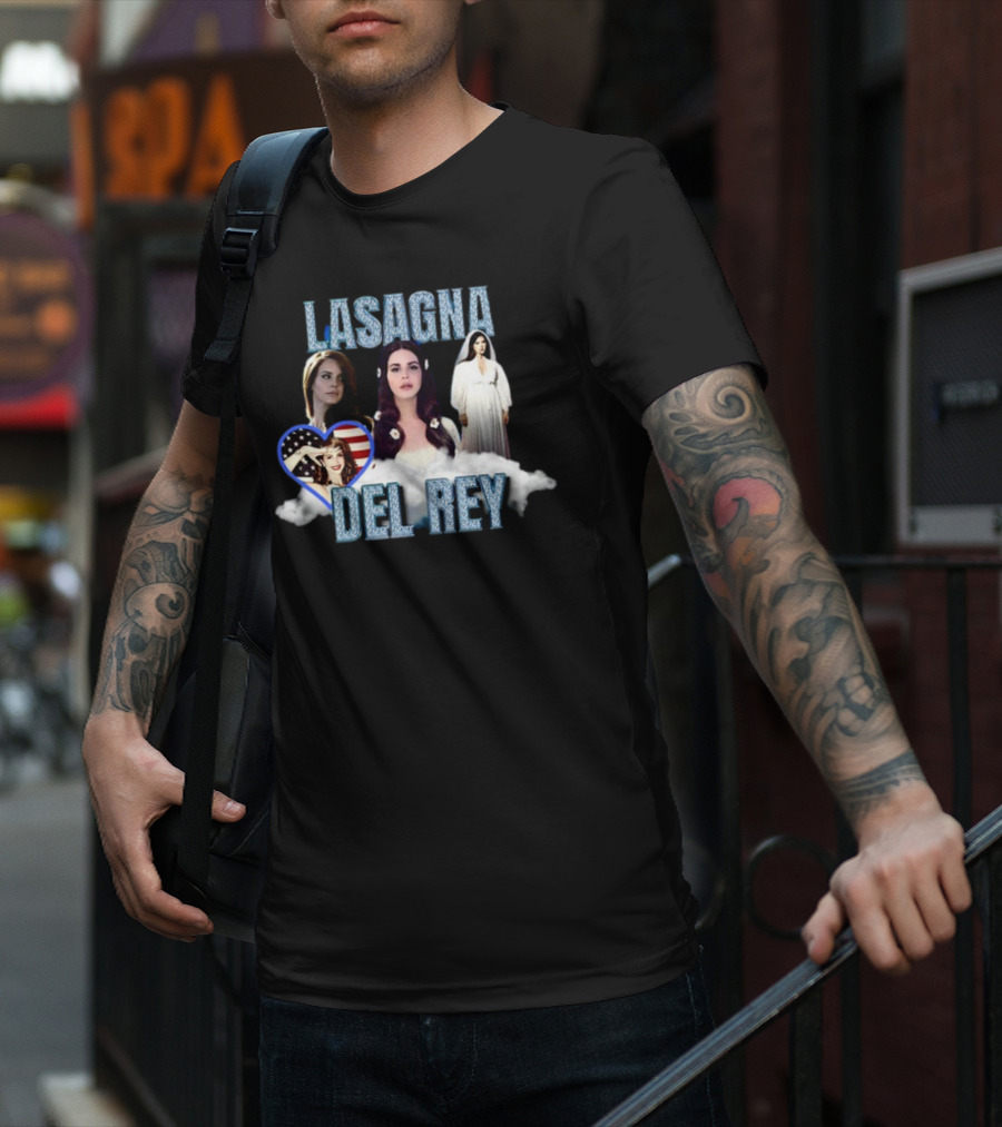 Lasagna Del Rey American Heart Cloud T-Shirt