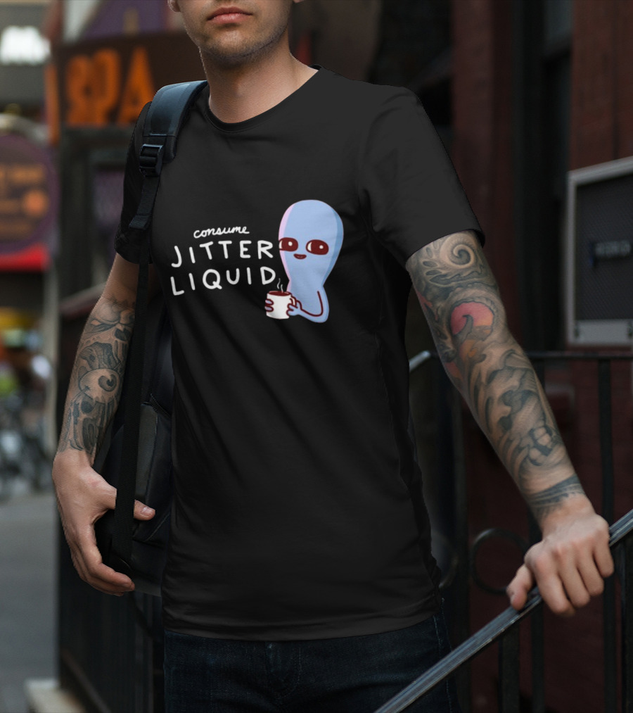Consume Jitter Liquid Cute Alien With Coffee Mug T-Shirt