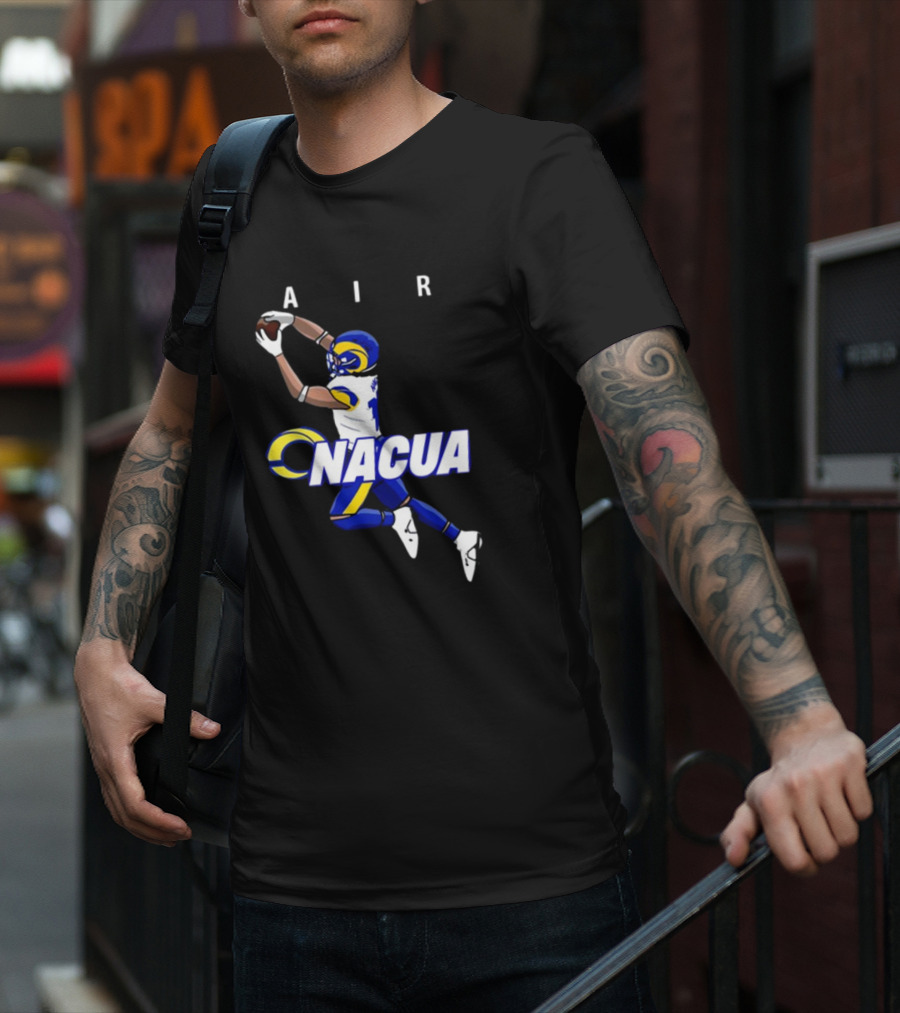 AIR Nacua Football Player Catch Rams Helmet T-Shirt