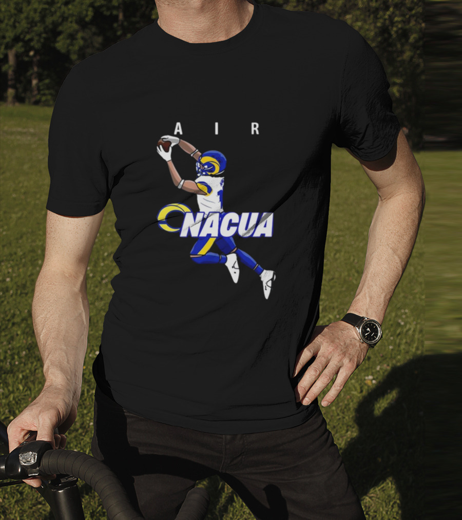 AIR Nacua Football Player Catch Rams Helmet T-Shirt