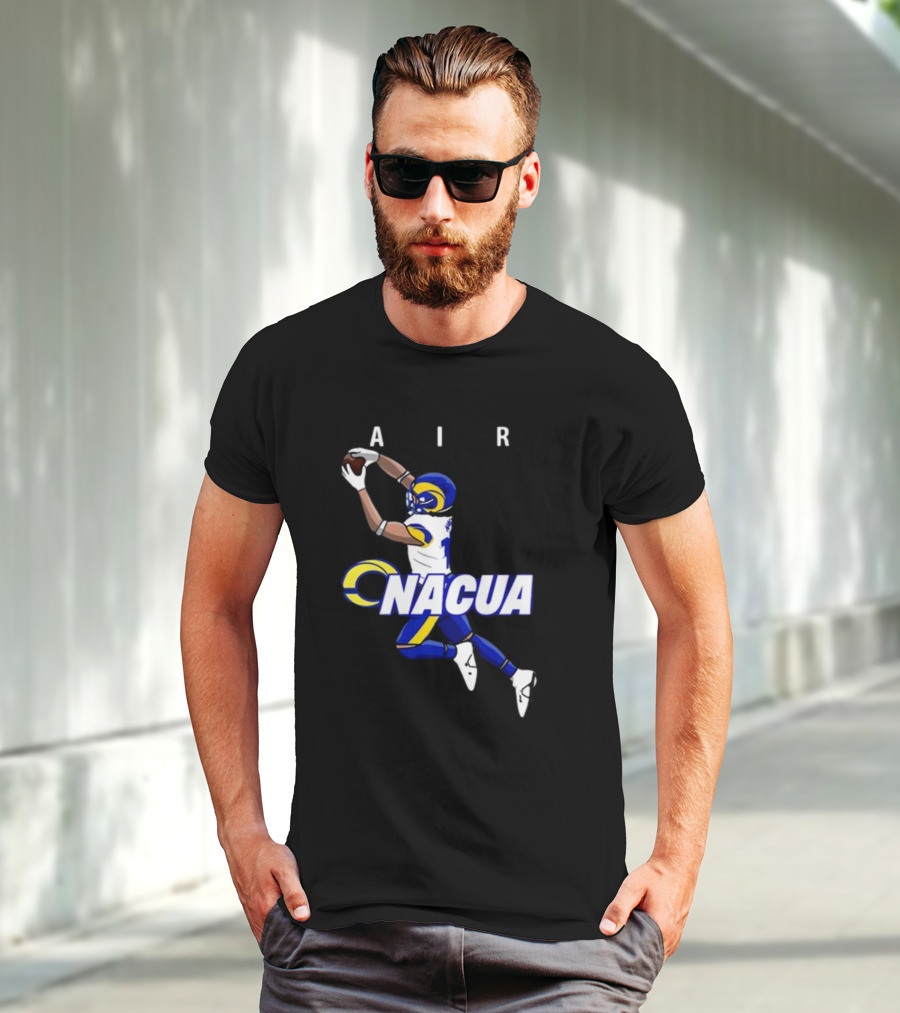AIR Nacua Football Player Catch Rams Helmet T-Shirt