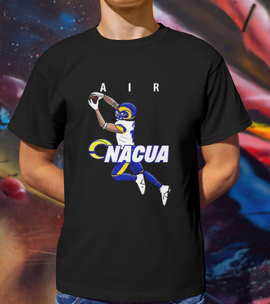 AIR Nacua Football Player Catch Rams Helmet T-Shirt