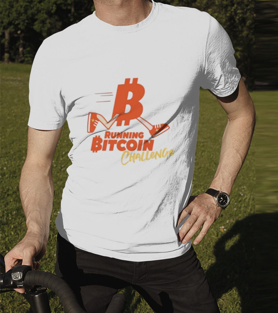 Fran Finney Running Bitcoin Challenge Icon With Sneaker Dollar T-Shirt