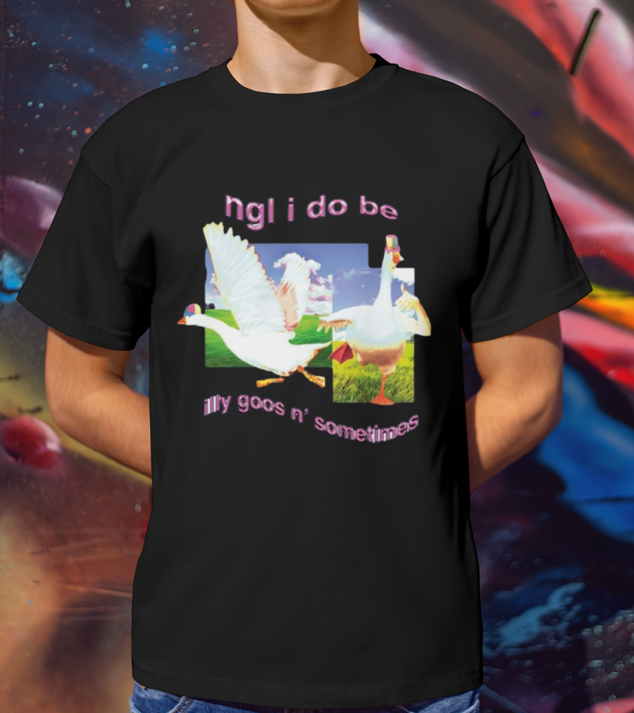 Ngl I Do Be Silly Goosin' Sometimes Goose Humor Fun Playful T-Shirt