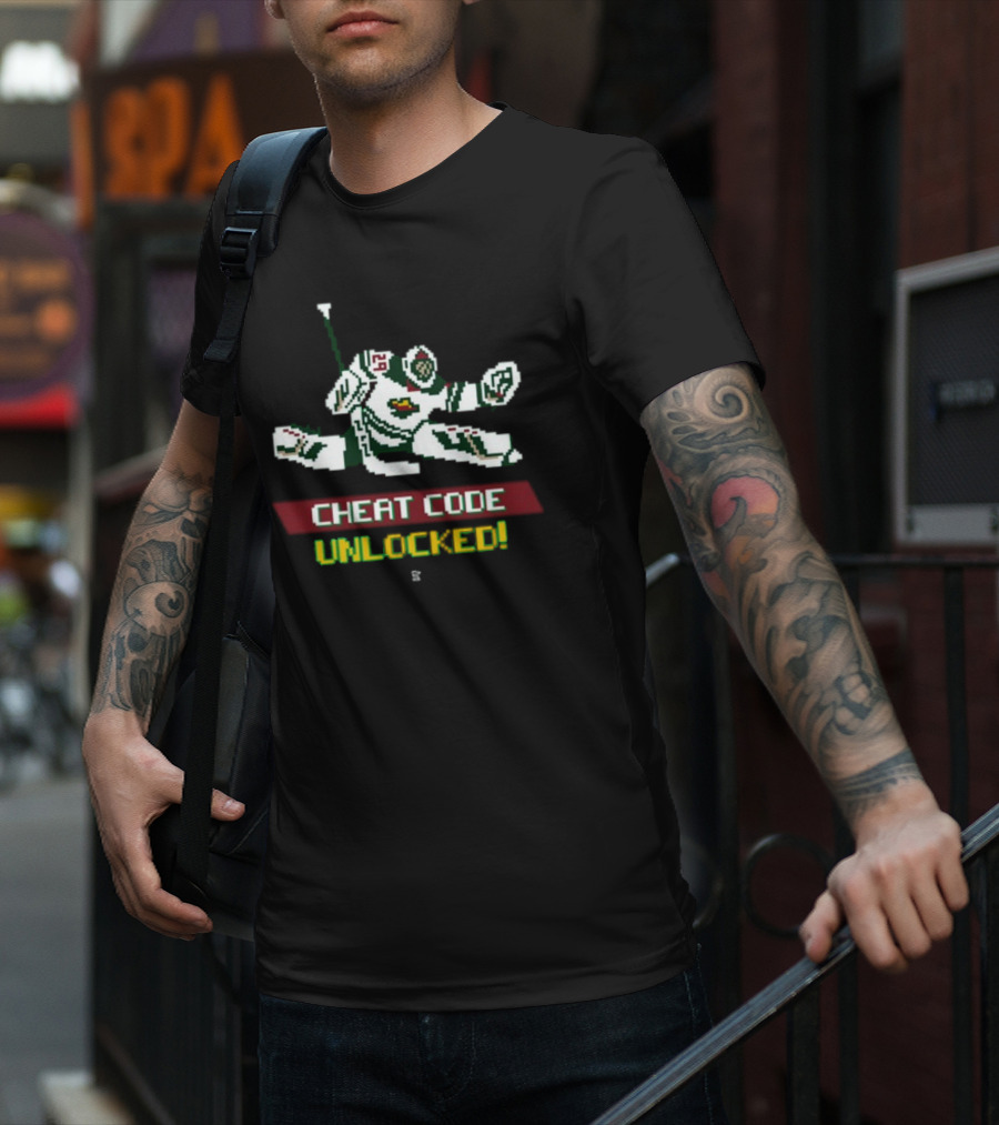 Fleury Cheat Code Unlocked Pixel Art Hockey T-Shirt