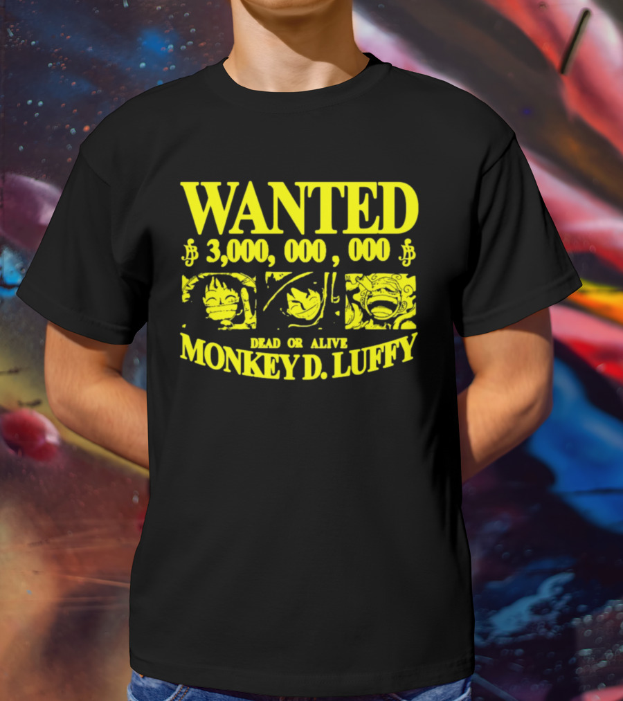 WANTED 3,000,000,000 MONKEY D. LUFFY STRAWHAT PIRATE T-Shirt
