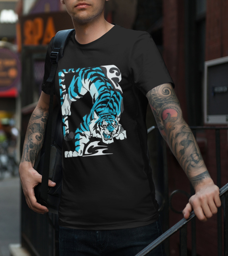 Mawili Poisonp1nk Blue Tiger Stripes T-Shirt