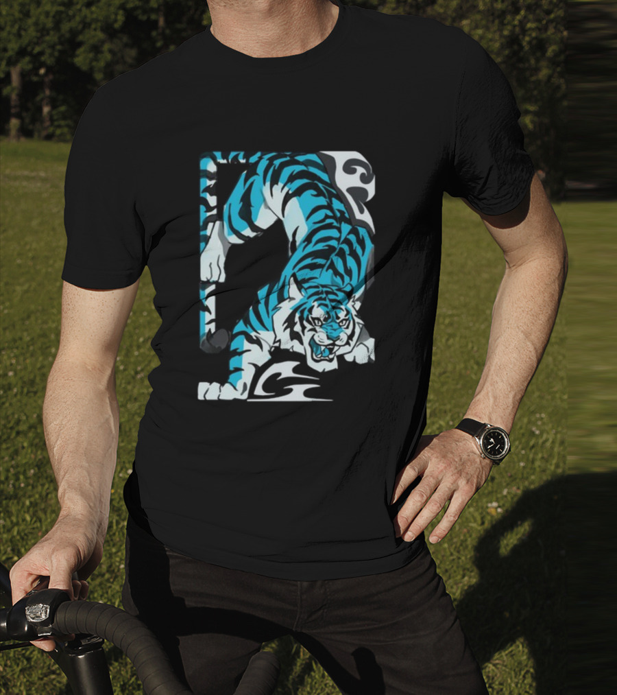 Mawili Poisonp1nk Blue Tiger Stripes T-Shirt