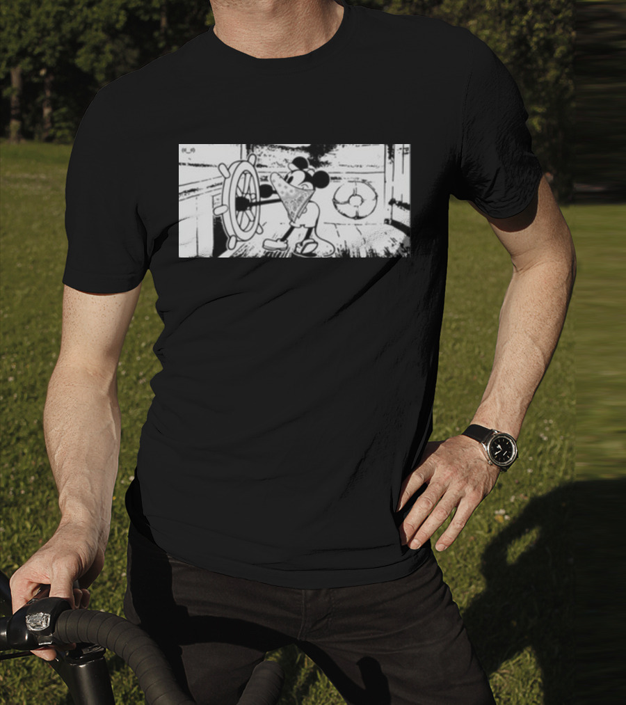 Memeulous Mickey Hood Vintage Steamboat Pizza Sailor T-Shirt