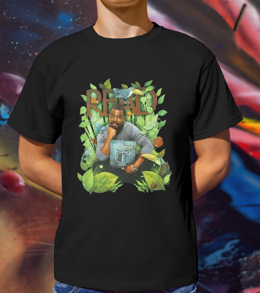 LeVar Burton Read The Tin Forest Surrounded By Lush Greenery And Animals T-Shirt