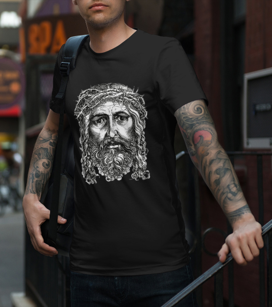 Cj Stroud Jesus Christ Portrait With Crown Of Thorns T-Shirt