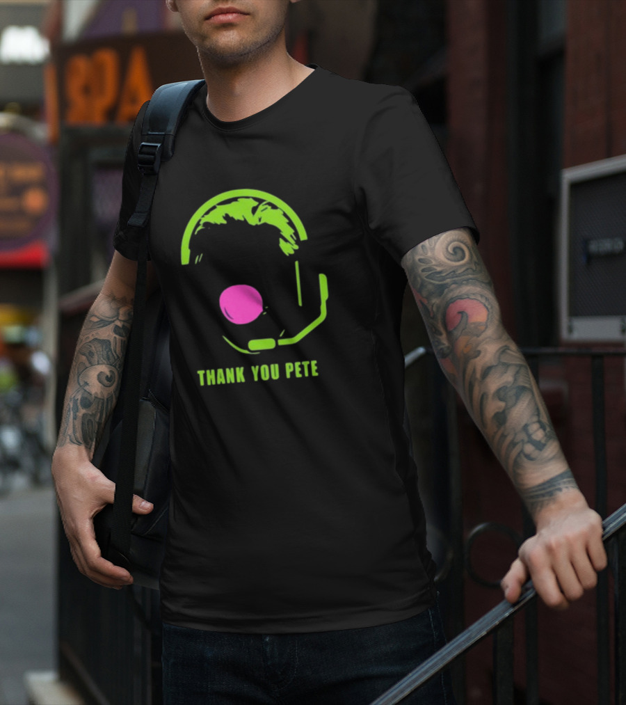 Thank You Pete Simplyseattle Coach Headset Neon T-Shirt