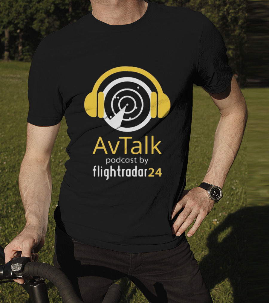 Steve Giordano Wearing Avtalk Podcast Logo By Flightradar24 T-Shirt