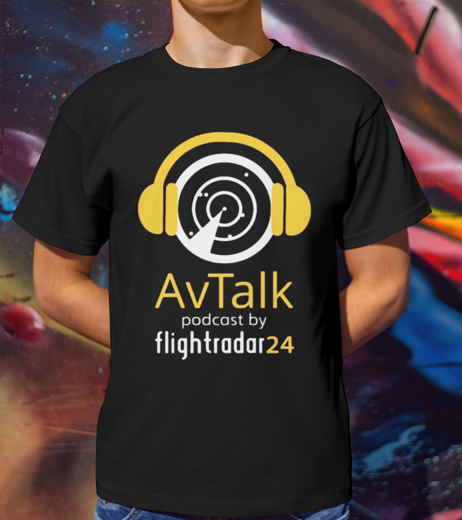 Steve Giordano Wearing Avtalk Podcast Logo By Flightradar24 T-Shirt