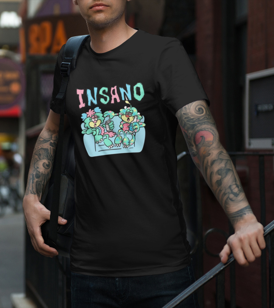 Visty X Kizzy Verdy Insano Pastel Cartoon Characters On Couch T-Shirt