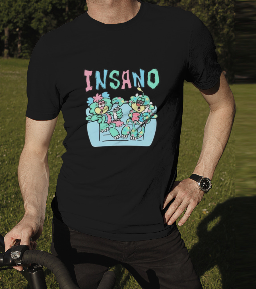 Visty X Kizzy Verdy Insano Pastel Cartoon Characters On Couch T-Shirt
