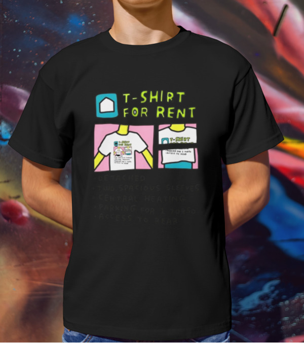 T-Shirt For Rent Detached Two Spacious Sleeves Central Heating Parking For 1 Torso Access To Rear T-Shirt