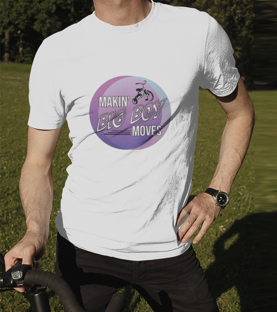MAKIN' BIG BOY MOVES Bicycle Purple And Blue Gradient T-Shirt