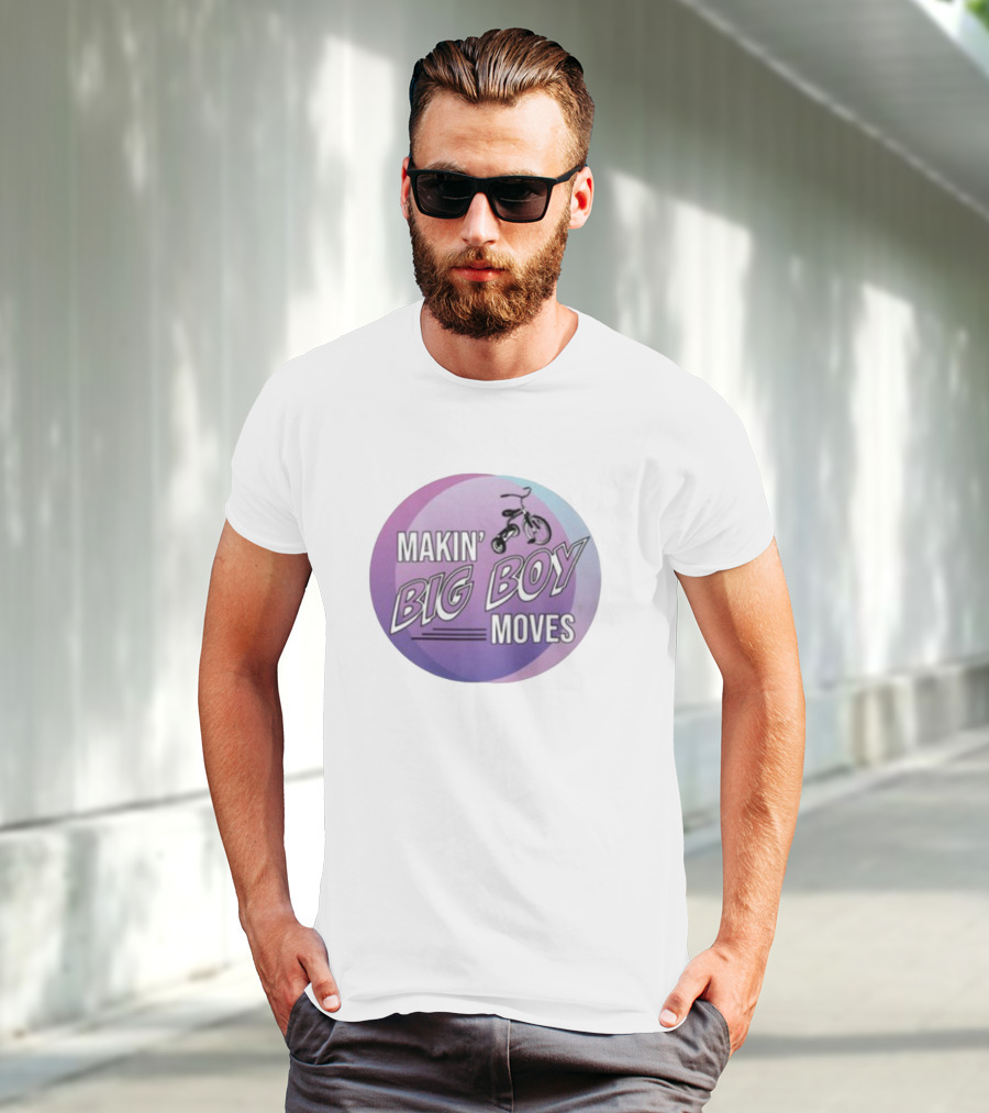 MAKIN' BIG BOY MOVES Bicycle Purple And Blue Gradient T-Shirt