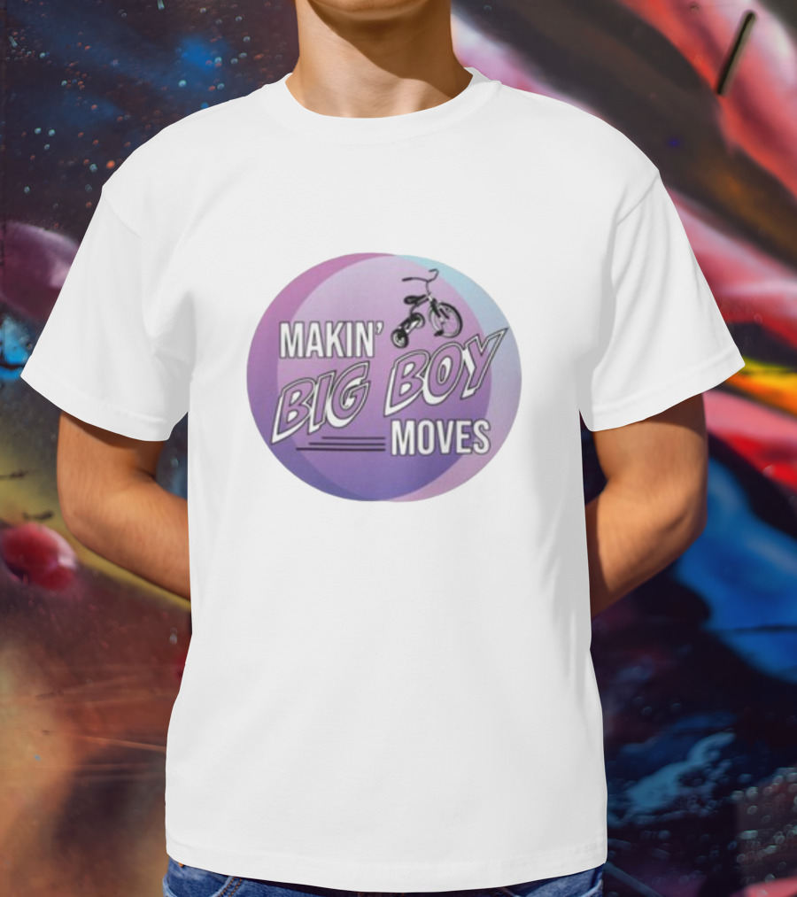 MAKIN' BIG BOY MOVES Bicycle Purple And Blue Gradient T-Shirt
