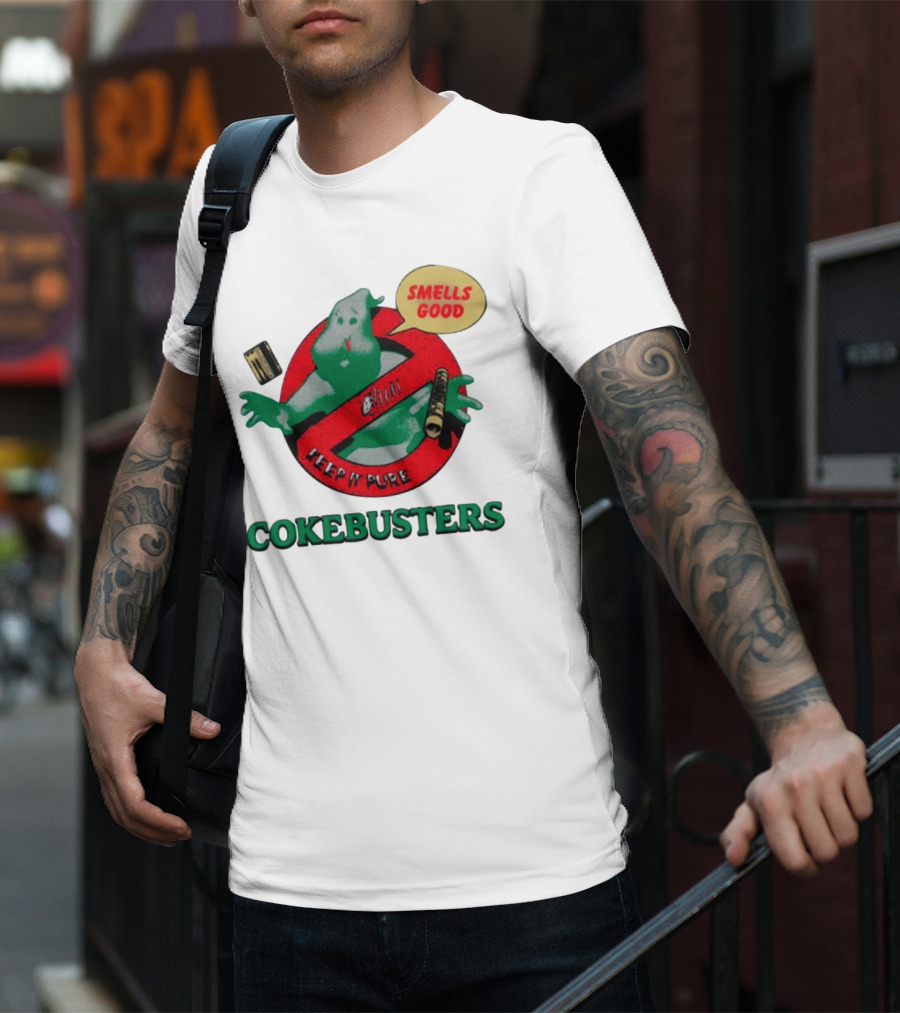 Homewardboundstore Cokebusters Keep'n Pure Smells Good Ghostbusters T-Shirt