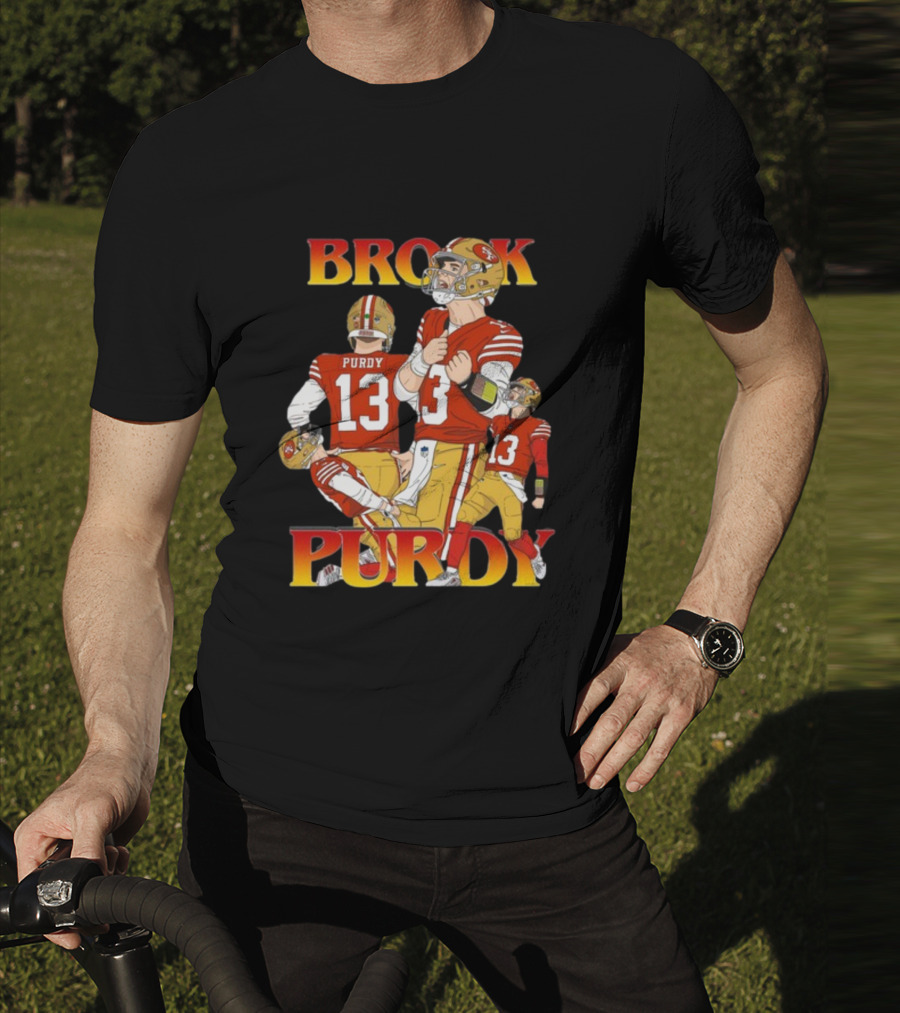 Brock Purdy 49ers Quarterback Action Rita Oak T-Shirt