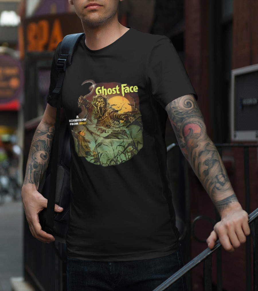 Ghost Face A Scarecrow From Hell Cavitycolors Glows In The Dark T-Shirt
