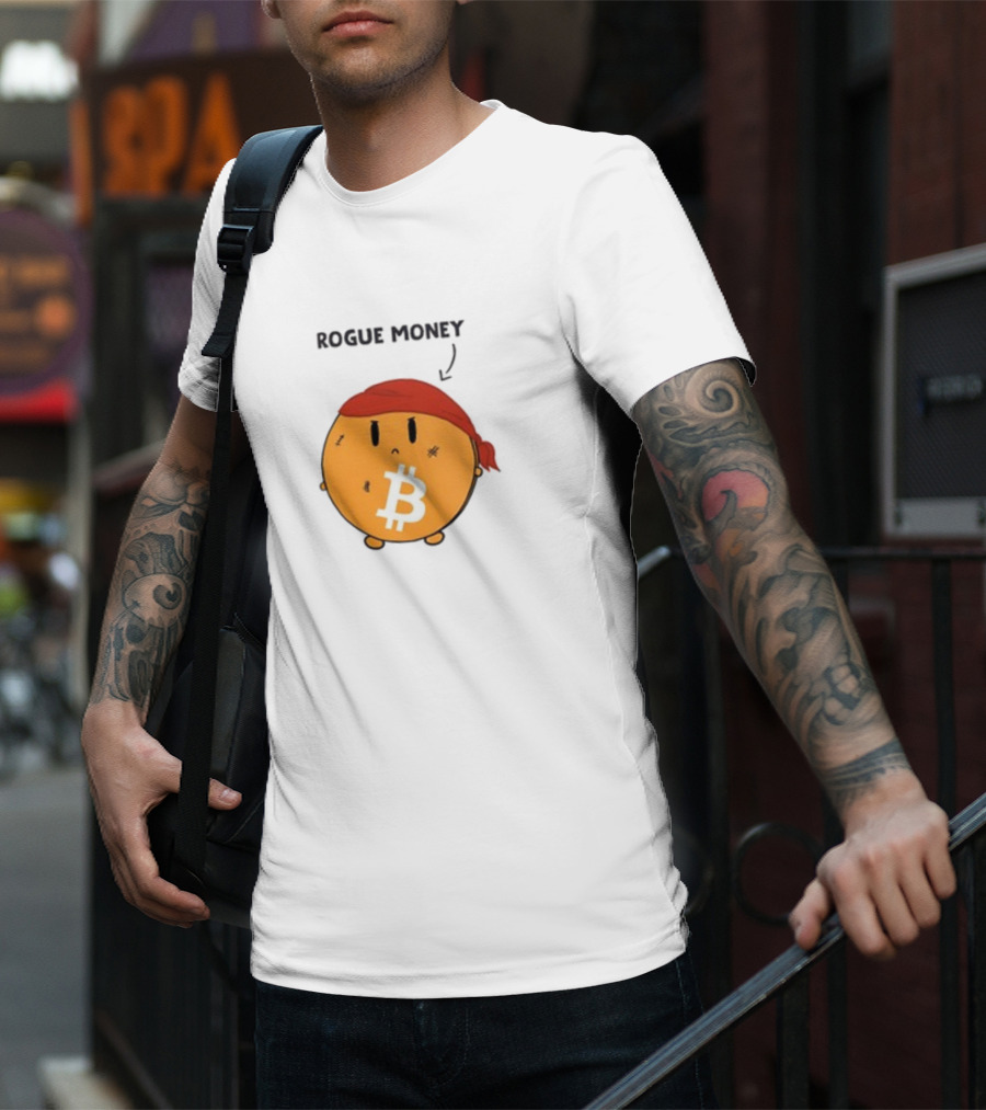 Lina Seiche Bitcoin Rogue Money Icon With Red Bandana T-Shirt