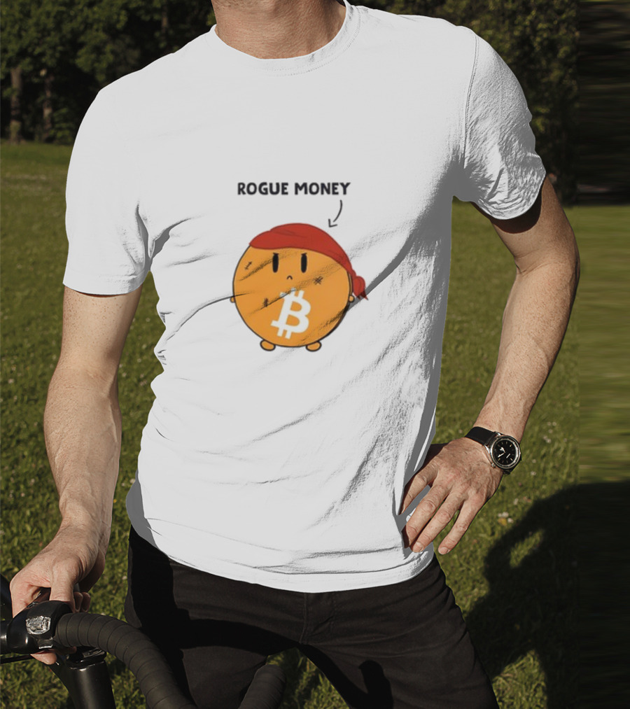 Lina Seiche Bitcoin Rogue Money Icon With Red Bandana T-Shirt