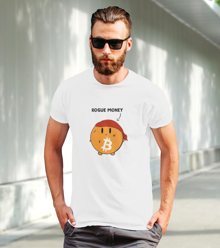 Lina Seiche Bitcoin Rogue Money Icon With Red Bandana T-Shirt