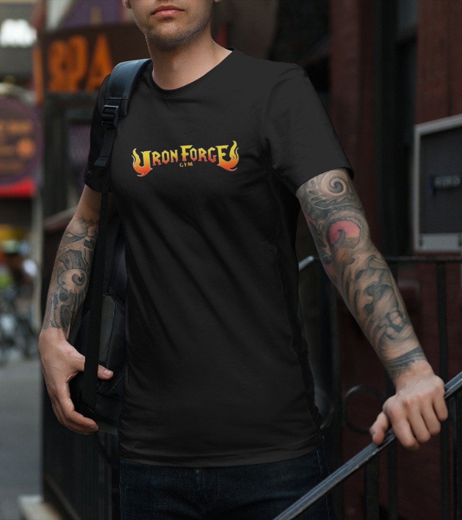 Mizkif Ironforge Gym Fiery Text T-Shirt