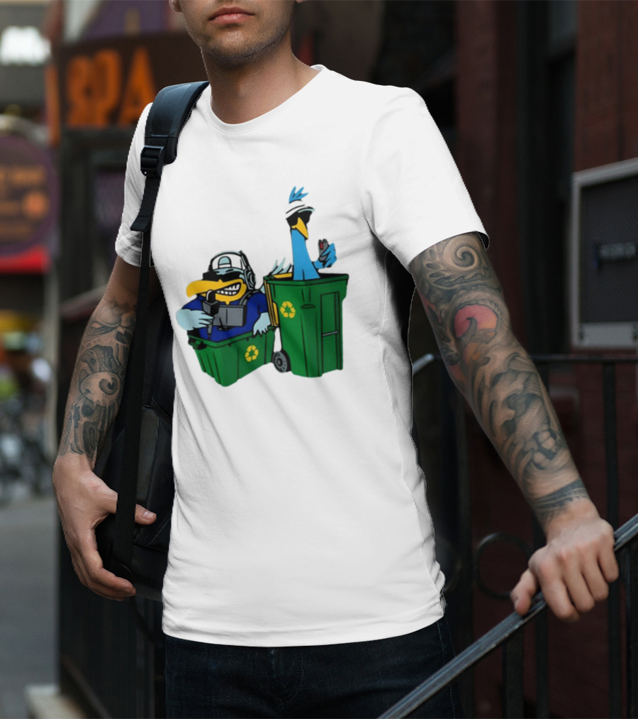 Birdie Juice People’s Birdies Recycling Bin Humor T-Shirt