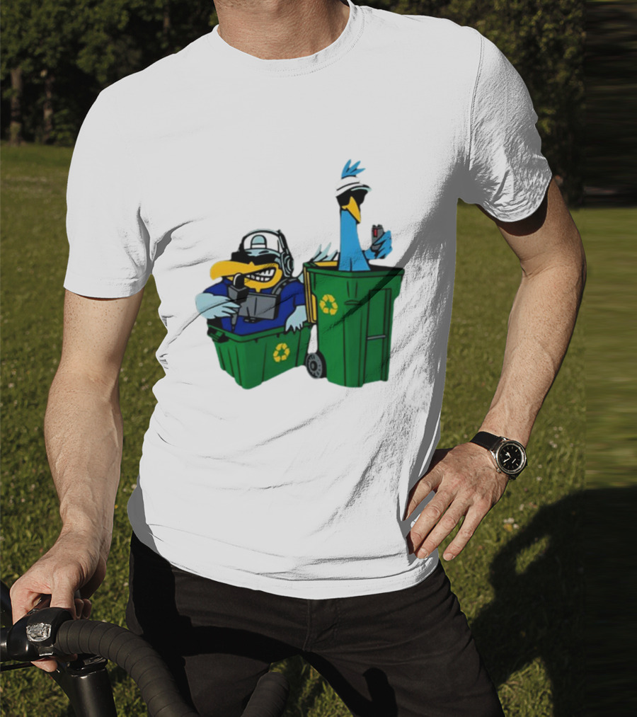 Birdie Juice People’s Birdies Recycling Bin Humor T-Shirt