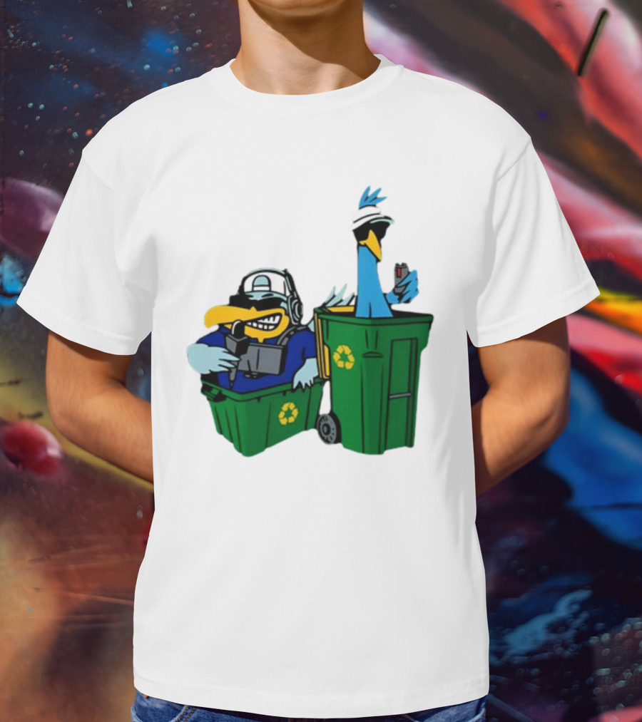 Birdie Juice People’s Birdies Recycling Bin Humor T-Shirt