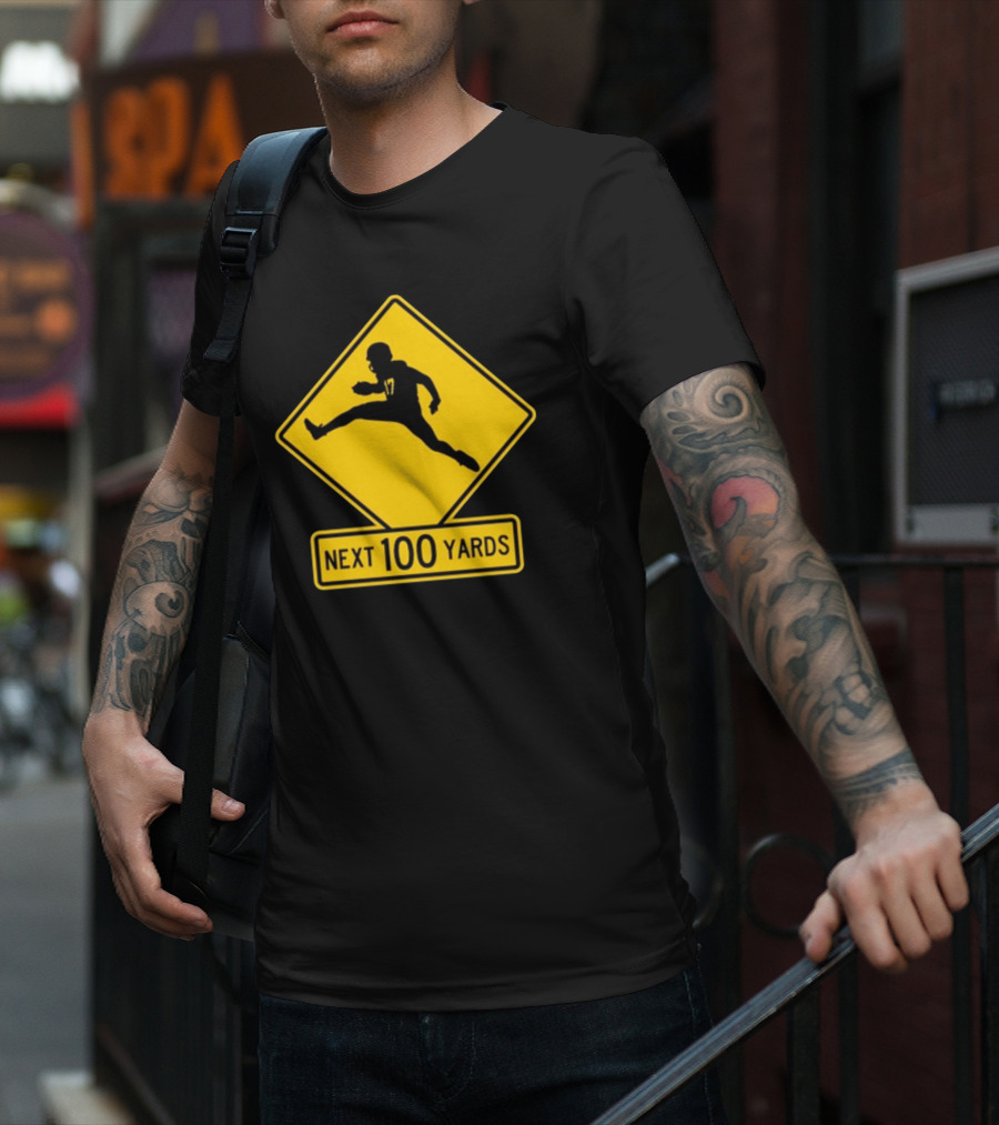 Quarterback Crossing 17 Next 100 Yards T-Shirt