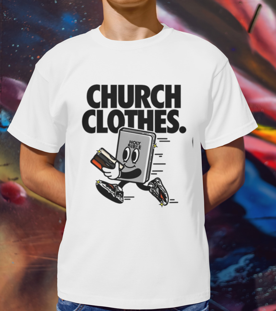 Church Clothes Holy Bible Cartoon Running Sneakers T-Shirt