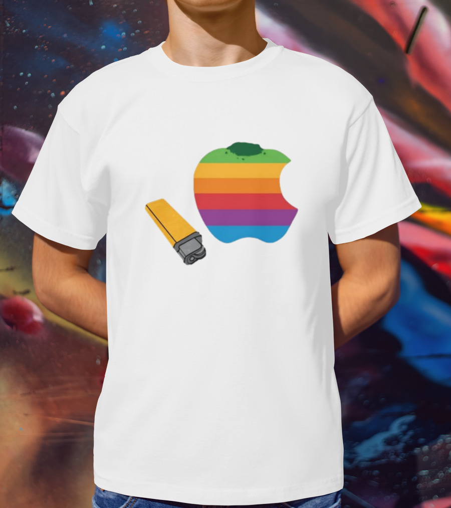 Apple Pipe Rainbow Logo Lighter T-Shirt