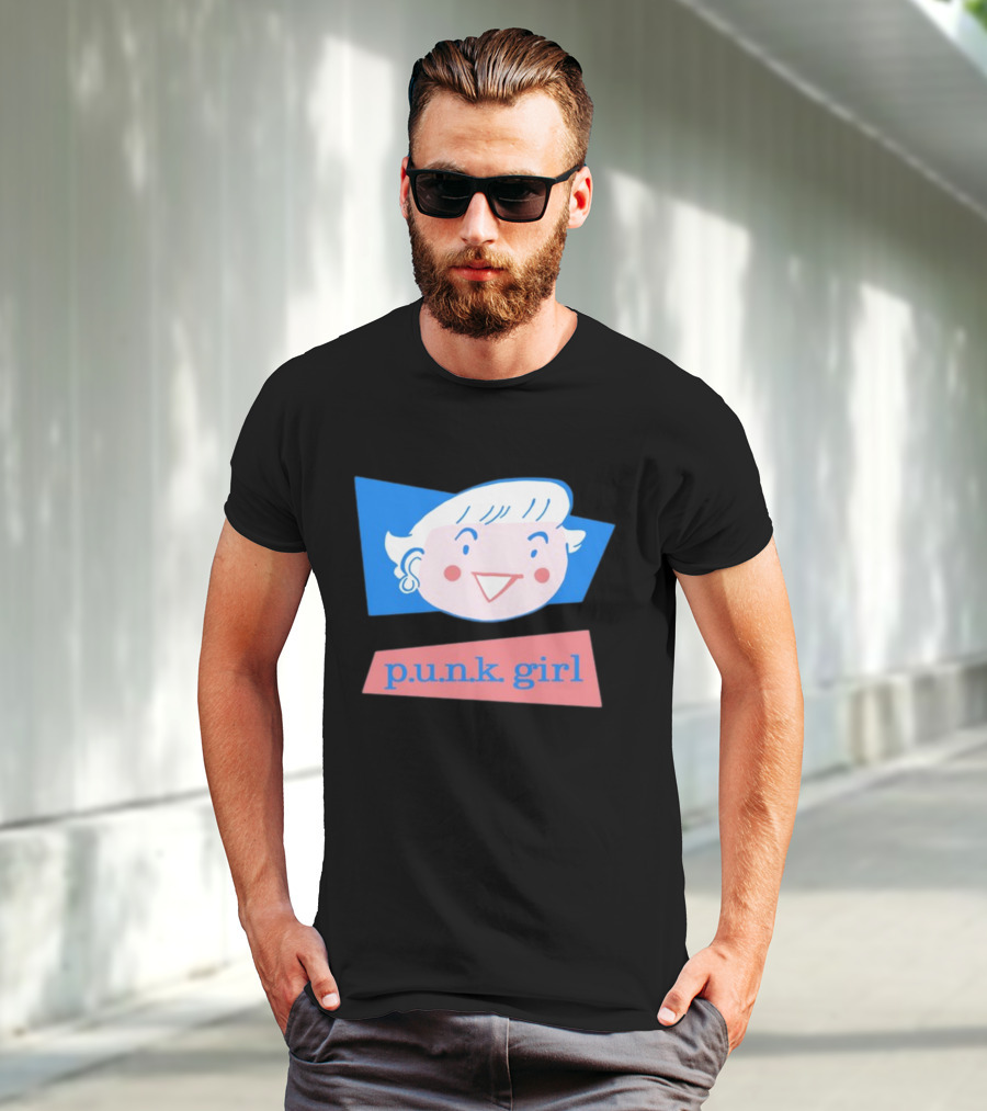 P.U.N.K. Girl Retro Cartoon Style Face T-Shirt
