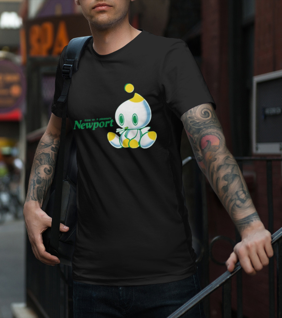 Newport Alive With Pleasure Cute Character Sitting T-Shirt