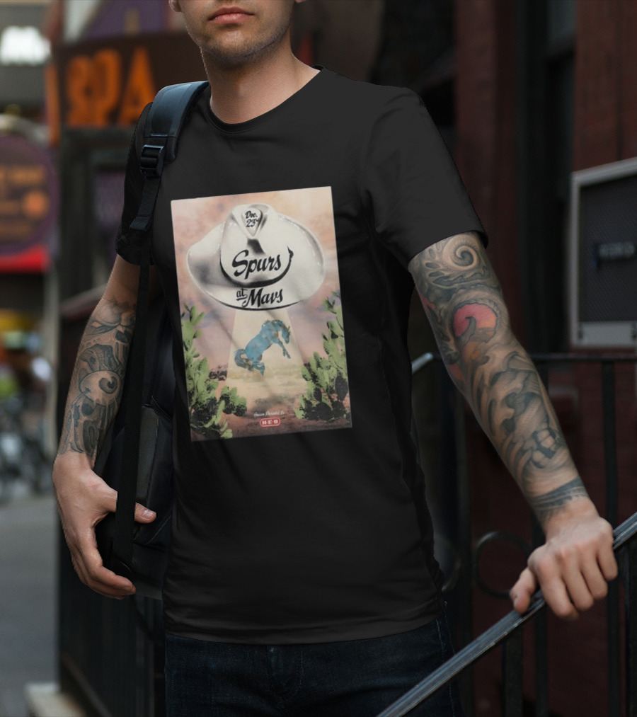 Dec 23 Spurs At Mavs Presented By H-E-B Cowboy Hat And Cactus Scene T-Shirt