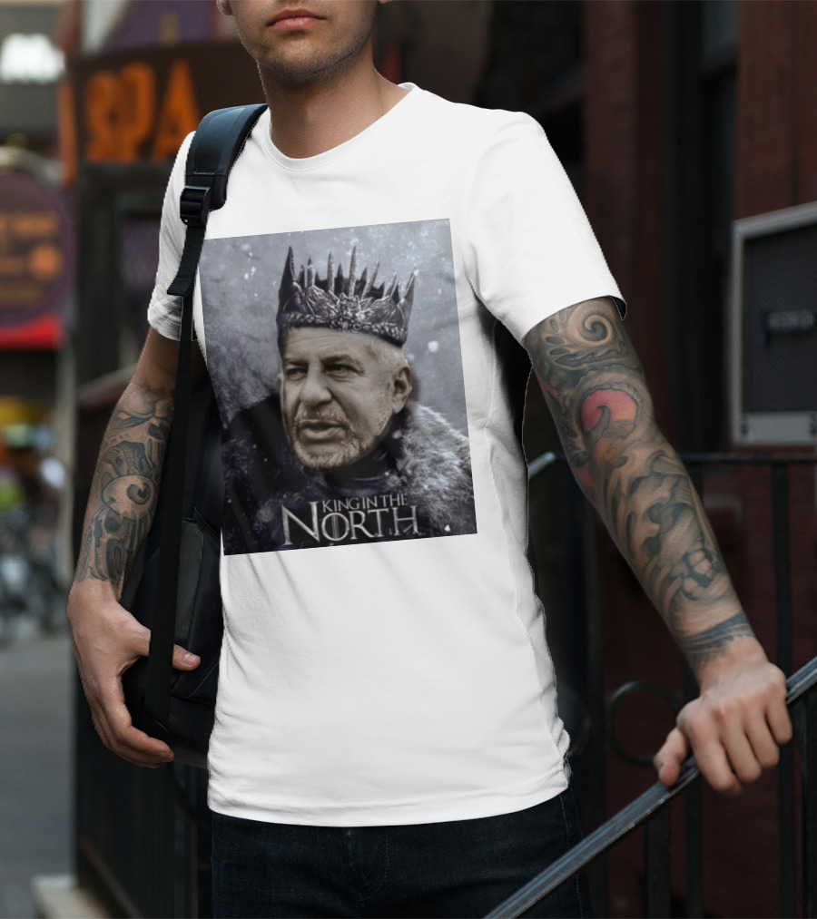 Bill Belichick King In The North Game Of Thrones Style Crown And Fur Cloak T-Shirt