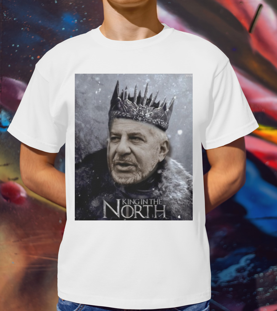 Bill Belichick King In The North Game Of Thrones Style Crown And Fur Cloak T-Shirt