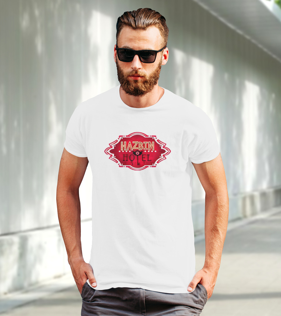 Hazbin Hotel Hazbinhotel Logo Badge With Heart And Winged Eye T-Shirt